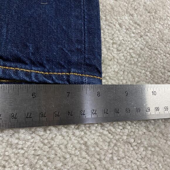 Levis 501 Jeans Mens 36x30 Blue Denim Button Fly Straight Leg Dark Wash Indigo - Picture 9 of 10